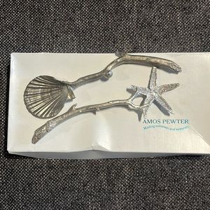 Amos Pewter STARFISH & SCALLOP SALAD SERVERS